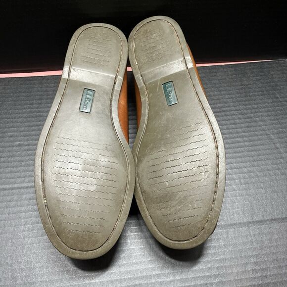 LL Bean Mens Sz 12 EE Casco Bay Mocs Loafers #299805 Brown Leather Loafers Shoes